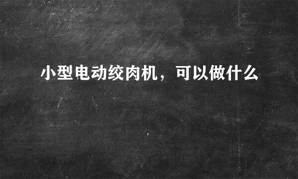 小型电动绞肉机，可以做什么