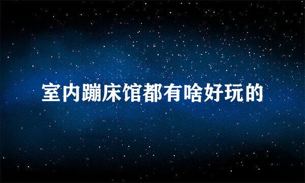 室内蹦床馆都有啥好玩的