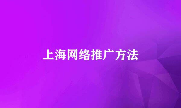 上海网络推广方法