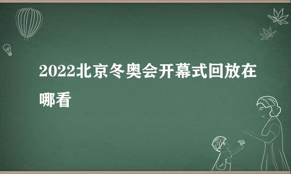 2022北京冬奥会开幕式回放在哪看