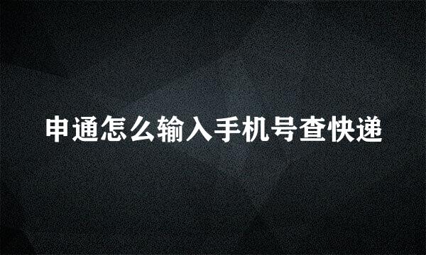 申通怎么输入手机号查快递