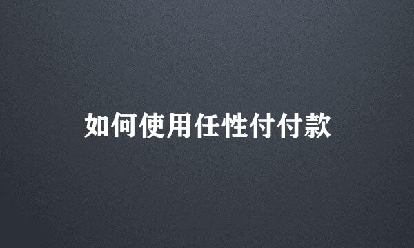 如何使用任性付付款