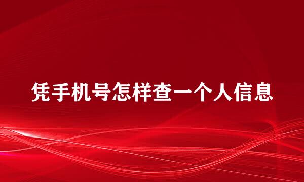 凭手机号怎样查一个人信息