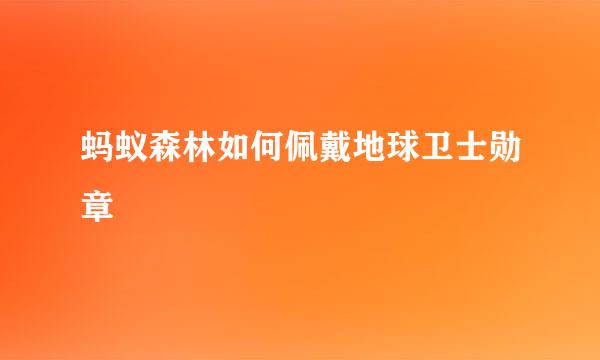 蚂蚁森林如何佩戴地球卫士勋章