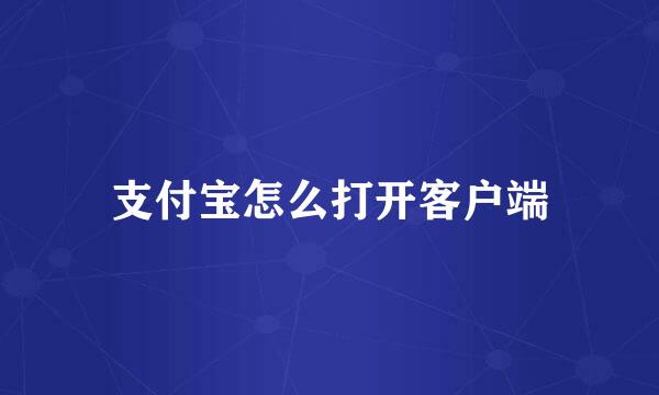 支付宝怎么打开客户端