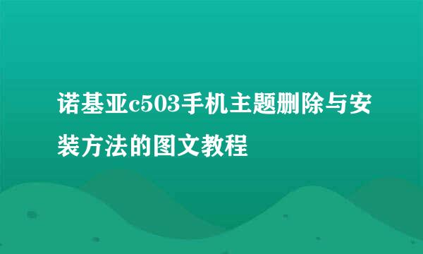 诺基亚c503手机主题删除与安装方法的图文教程