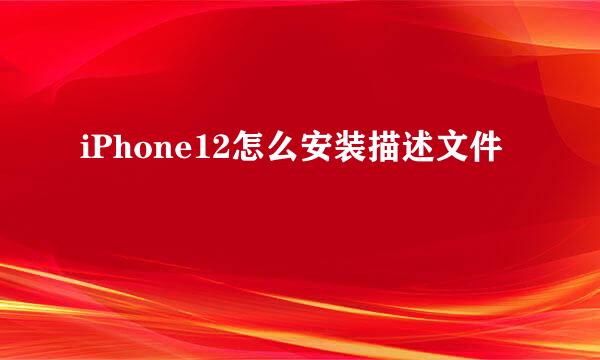 iPhone12怎么安装描述文件