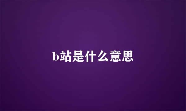 b站是什么意思