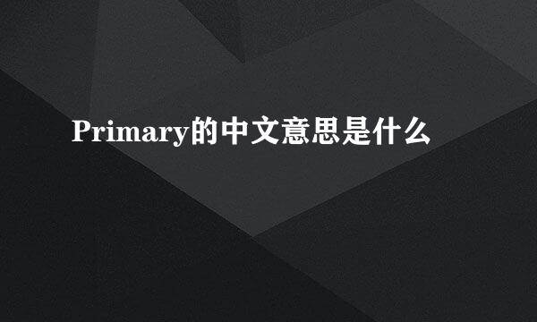 Primary的中文意思是什么