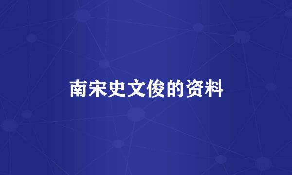 南宋史文俊的资料