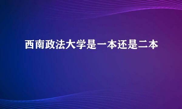 西南政法大学是一本还是二本