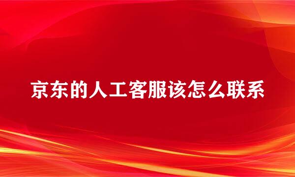 京东的人工客服该怎么联系