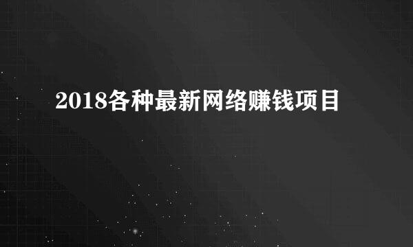 2018各种最新网络赚钱项目