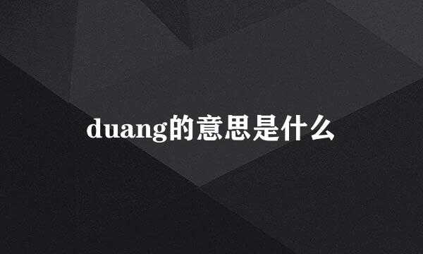 duang的意思是什么