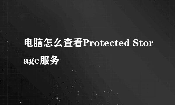 电脑怎么查看Protected Storage服务