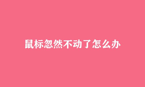 鼠标忽然不动了怎么办