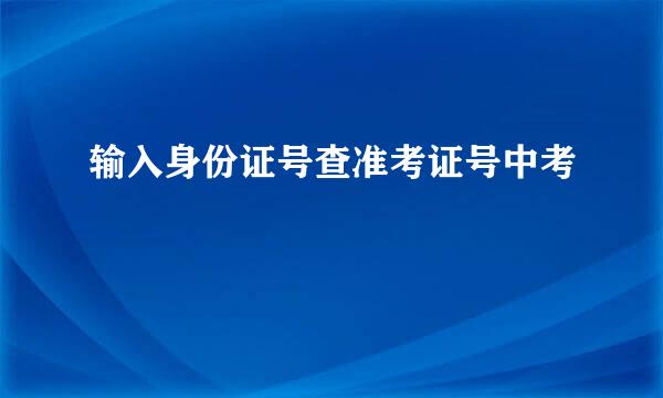 输入身份证号查准考证号中考