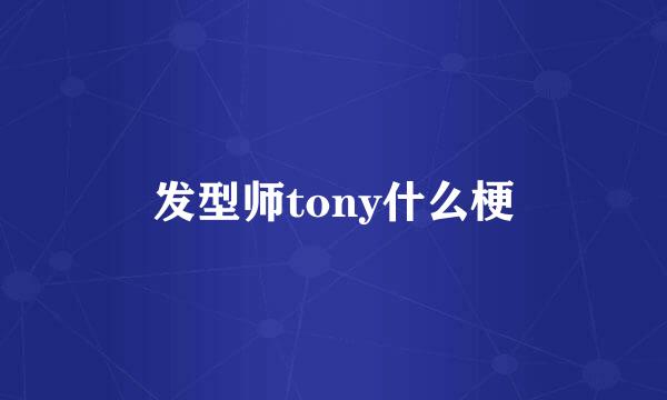 发型师tony什么梗