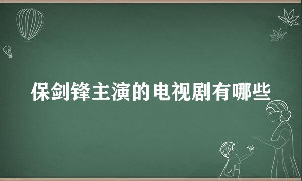 保剑锋主演的电视剧有哪些