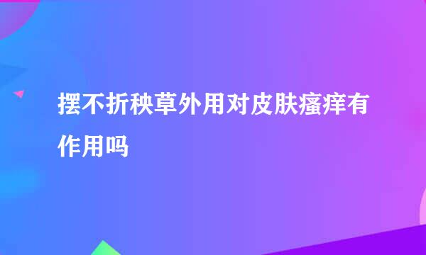 摆不折秧草外用对皮肤瘙痒有作用吗