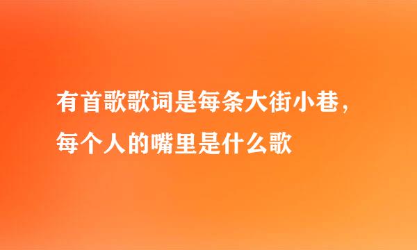 有首歌歌词是每条大街小巷，每个人的嘴里是什么歌