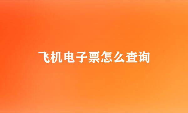 飞机电子票怎么查询