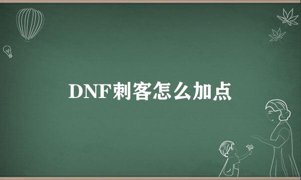 DNF刺客怎么加点