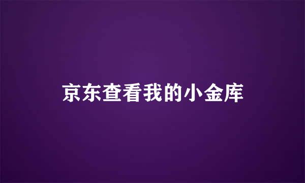 京东查看我的小金库