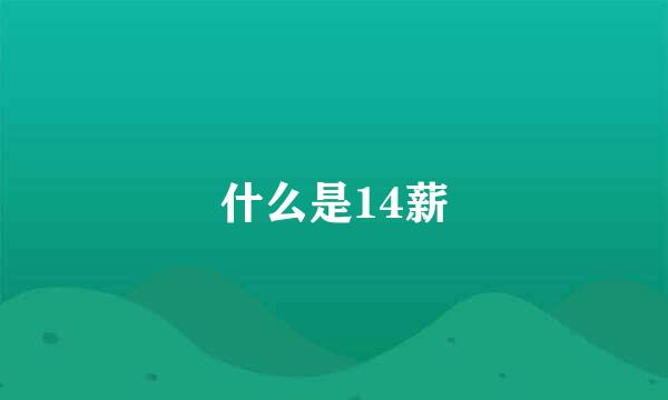 什么是14薪