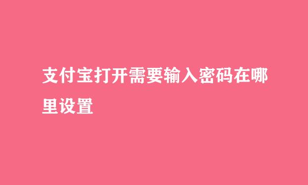 支付宝打开需要输入密码在哪里设置