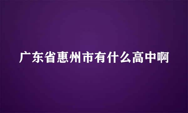 广东省惠州市有什么高中啊