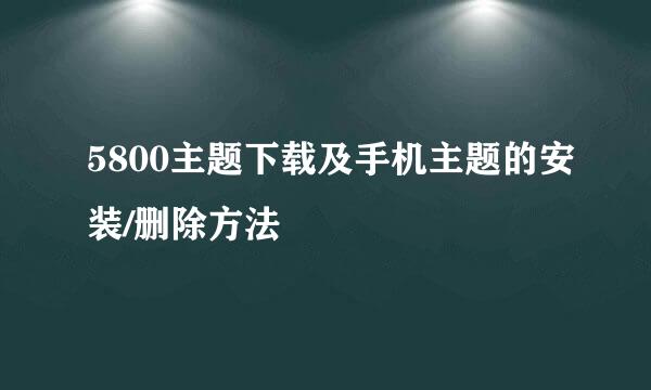 5800主题下载及手机主题的安装/删除方法