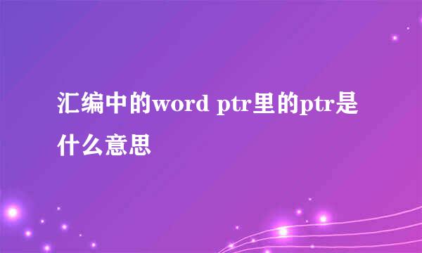 汇编中的word ptr里的ptr是什么意思