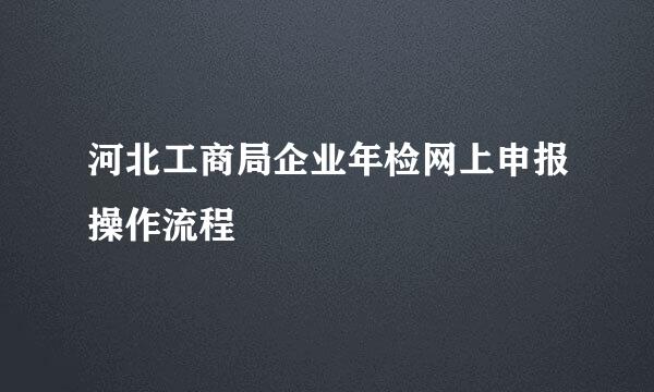 河北工商局企业年检网上申报操作流程