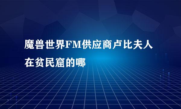 魔兽世界FM供应商卢比夫人在贫民窟的哪