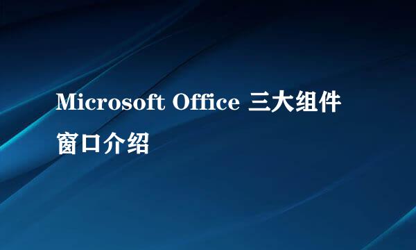 Microsoft Office 三大组件窗口介绍