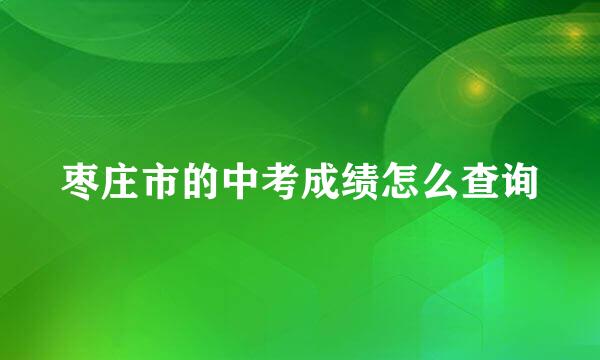 枣庄市的中考成绩怎么查询