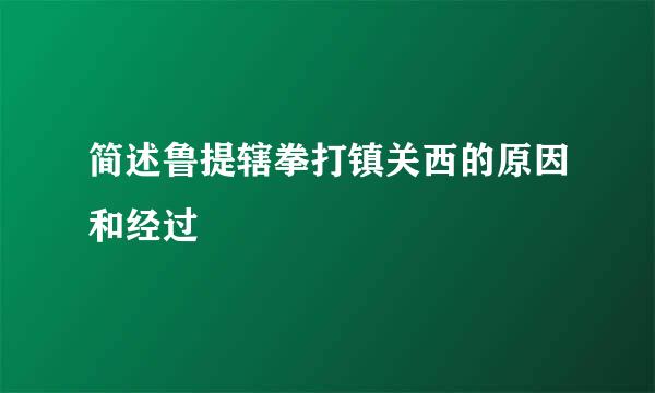 简述鲁提辖拳打镇关西的原因和经过