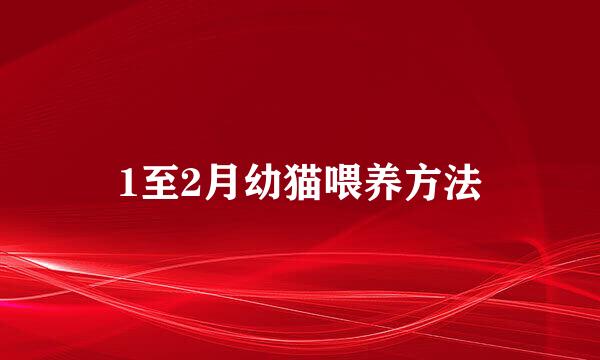 1至2月幼猫喂养方法