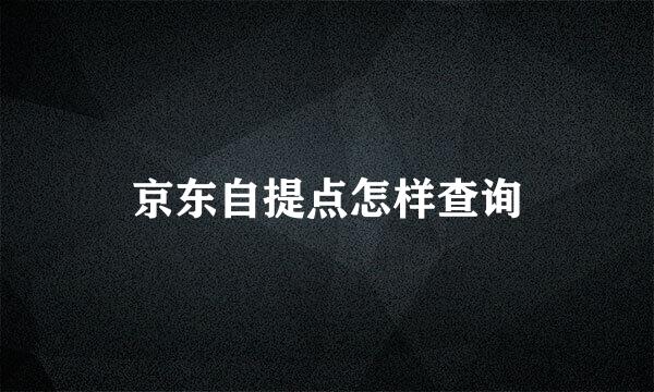 京东自提点怎样查询