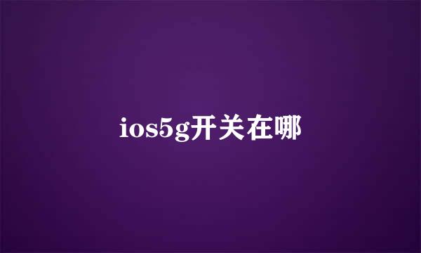 ios5g开关在哪