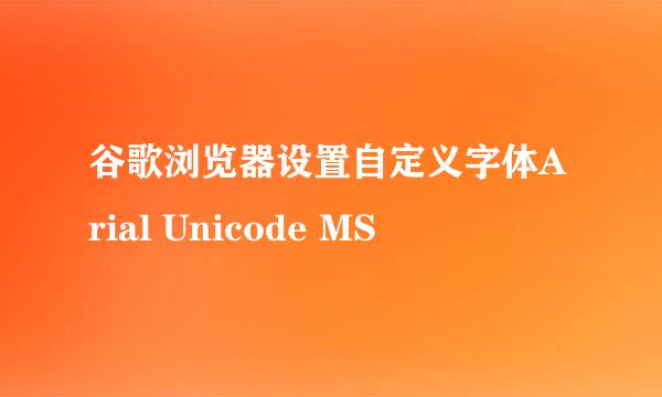 谷歌浏览器设置自定义字体Arial Unicode MS