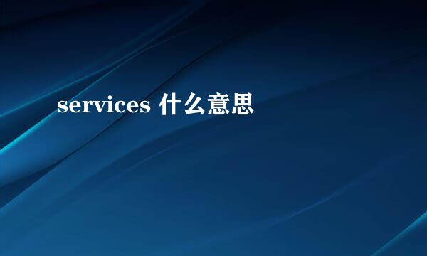 services 什么意思