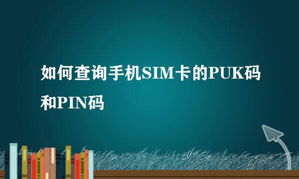 如何查询手机SIM卡的PUK码和PIN码