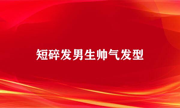 短碎发男生帅气发型