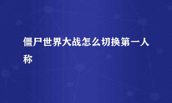 僵尸世界大战怎么切换第一人称