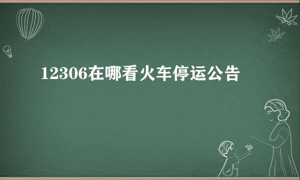 12306在哪看火车停运公告