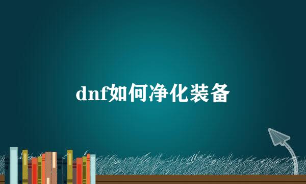 dnf如何净化装备