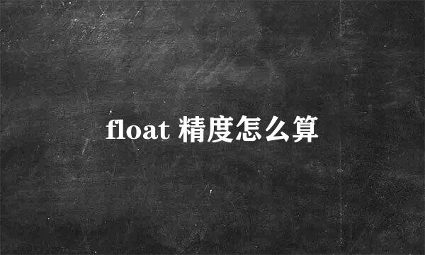 float 精度怎么算