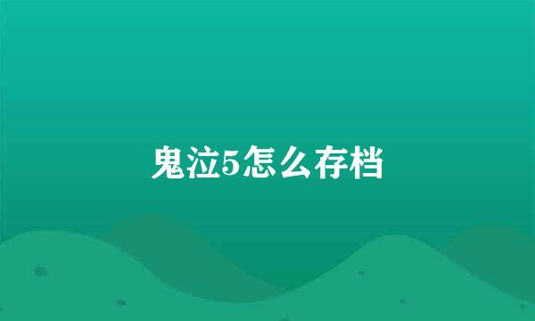 鬼泣5怎么存档